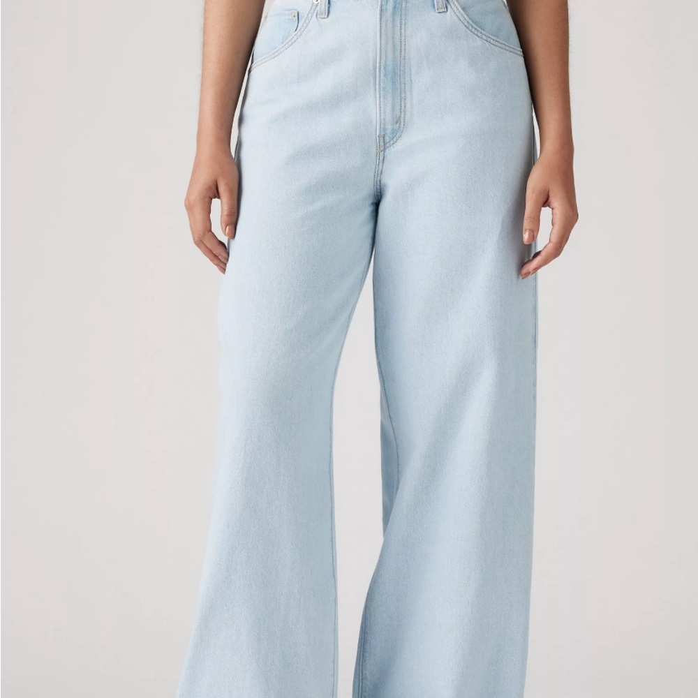 LIME light wash flare high waist baggy jeans size 36/27